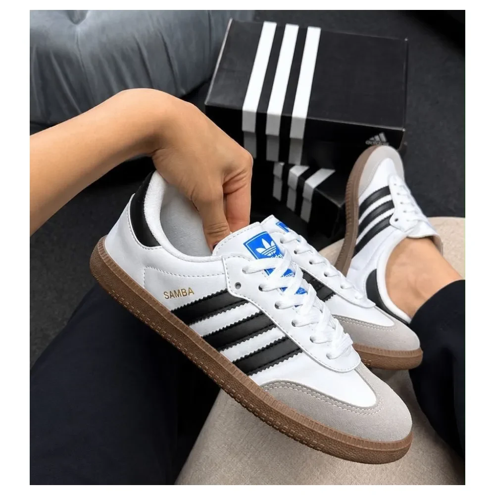 Tênis Adidas Samba | Branco com Preto – Linha Premium