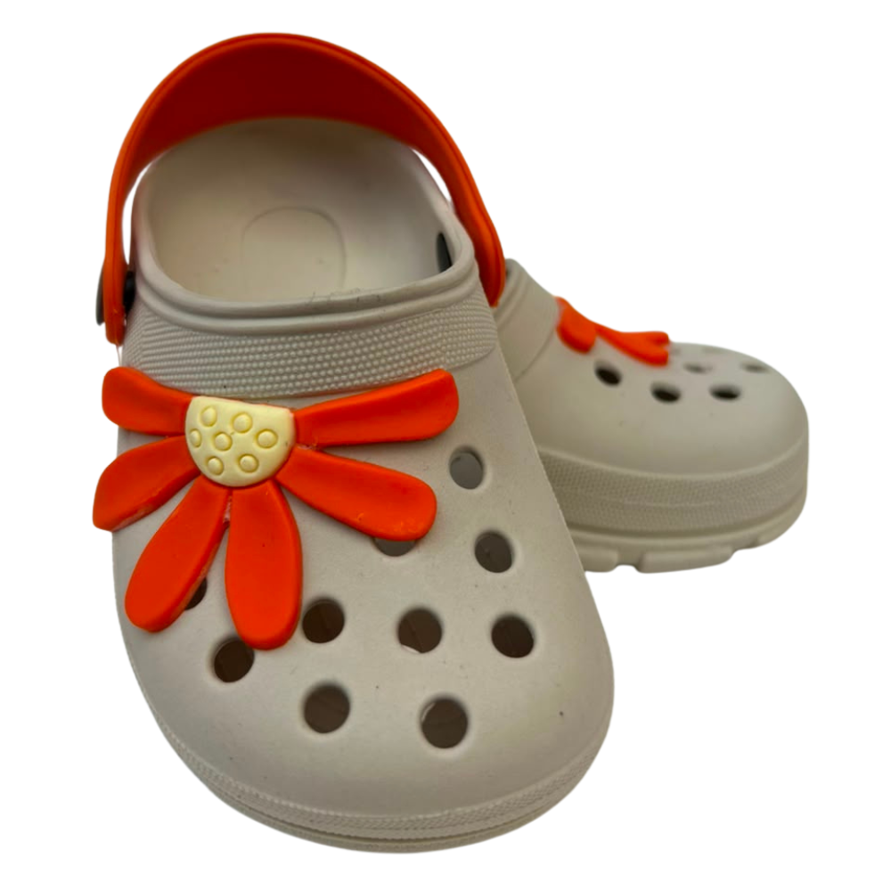 Modelo Estilo Crocs – Flor Laranja