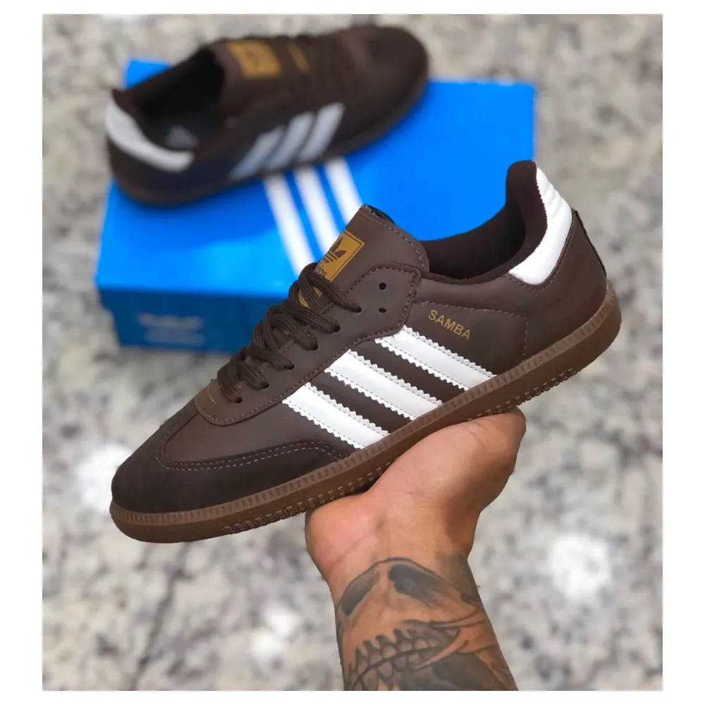 Tênis Adidas Samba | Marrom com Branco – Linha Premium